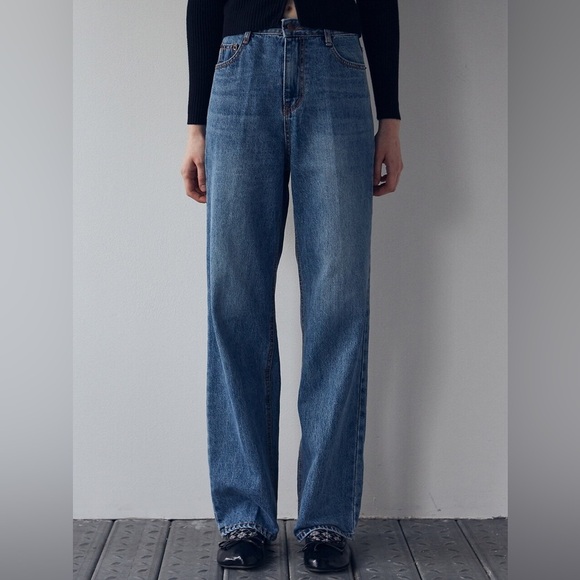 wConcept Denim - Straight Leg Women's Jeans in Medium Blue